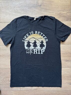 Bella Canvas Black 'Life Is Better With Rip' Graphic Tee